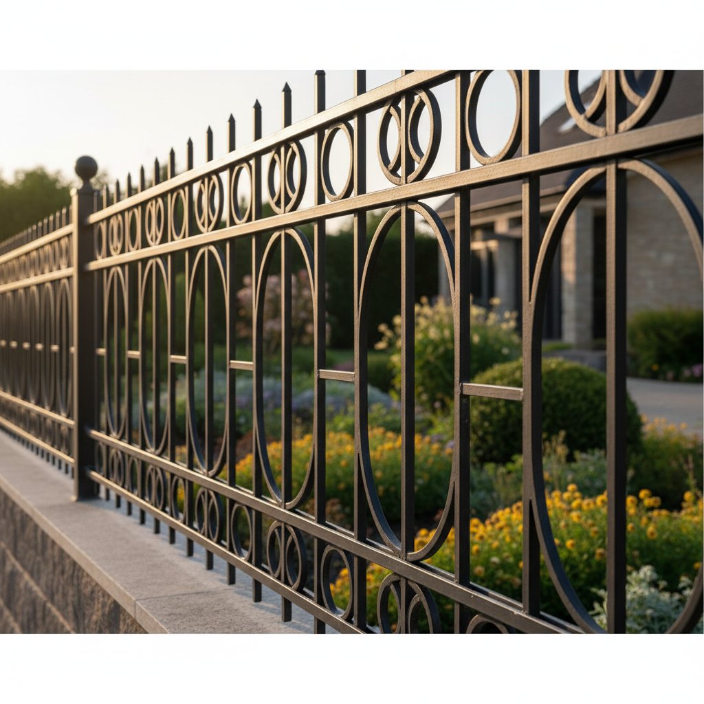 Custom decorative fence installation in residential property